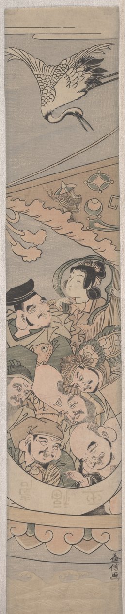 सेवन लकी गॉड्स एंड क्रेन, c.1770s द्वारा तनाका मासुनोबु