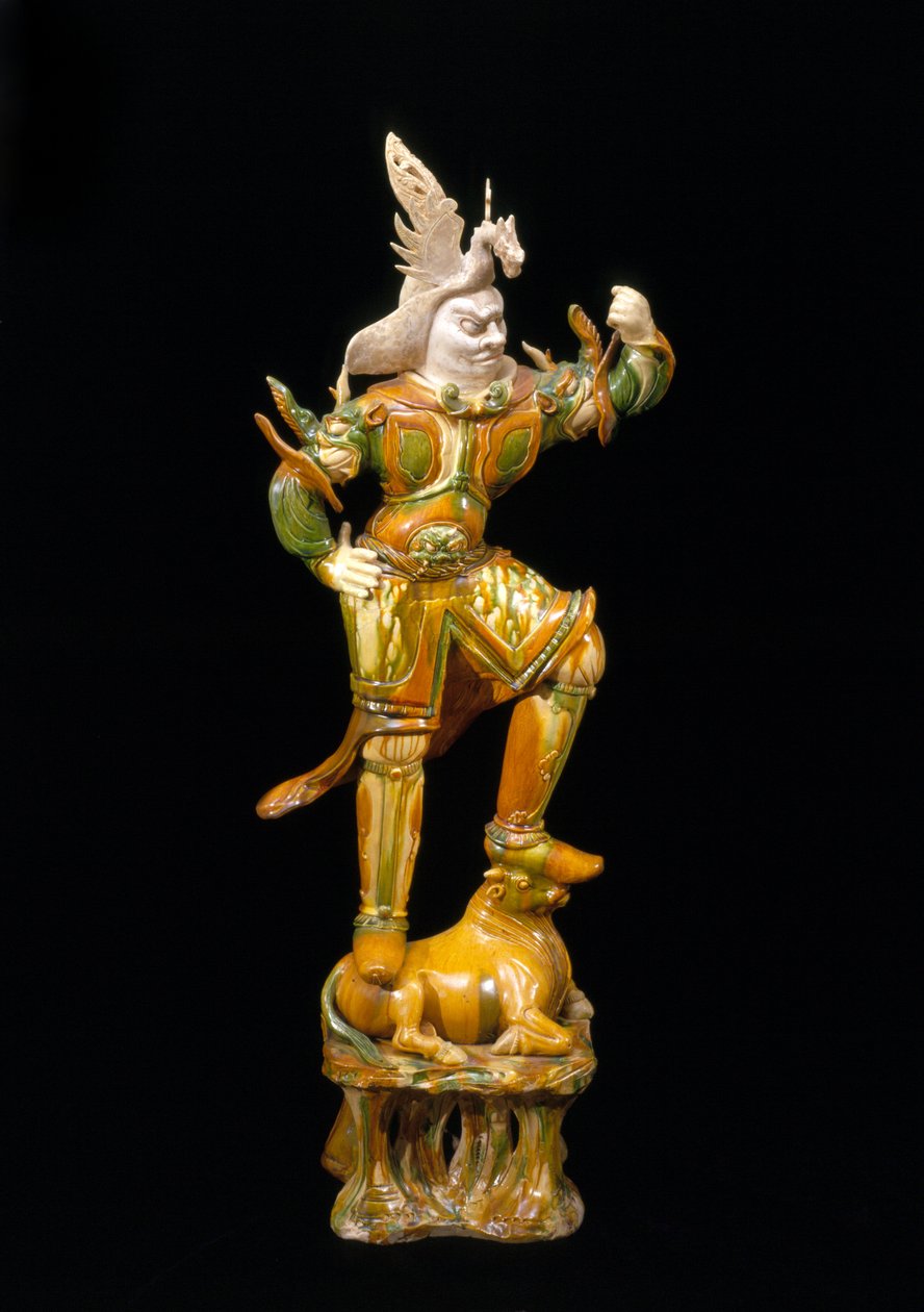 संरक्षक चित्रा (लोकपाल), 618-906 (तीन रंग के शीशे के साथ मिट्टी के बरतन) द्वारा तांग राजवंश चीनी स्कूल