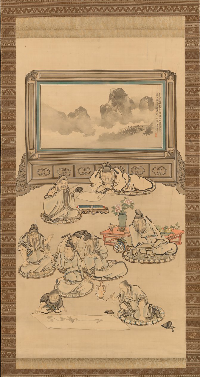 वाइन कप के आठ अमर, 1828। द्वारा तनी बंचो