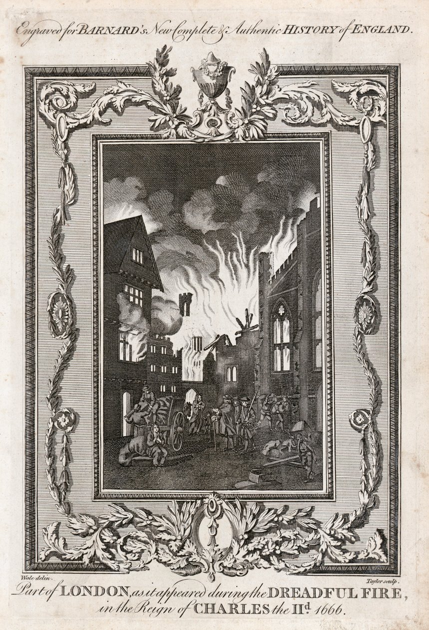लंदन की भीषण आग, 1666 c1783 द्वारा टेलर