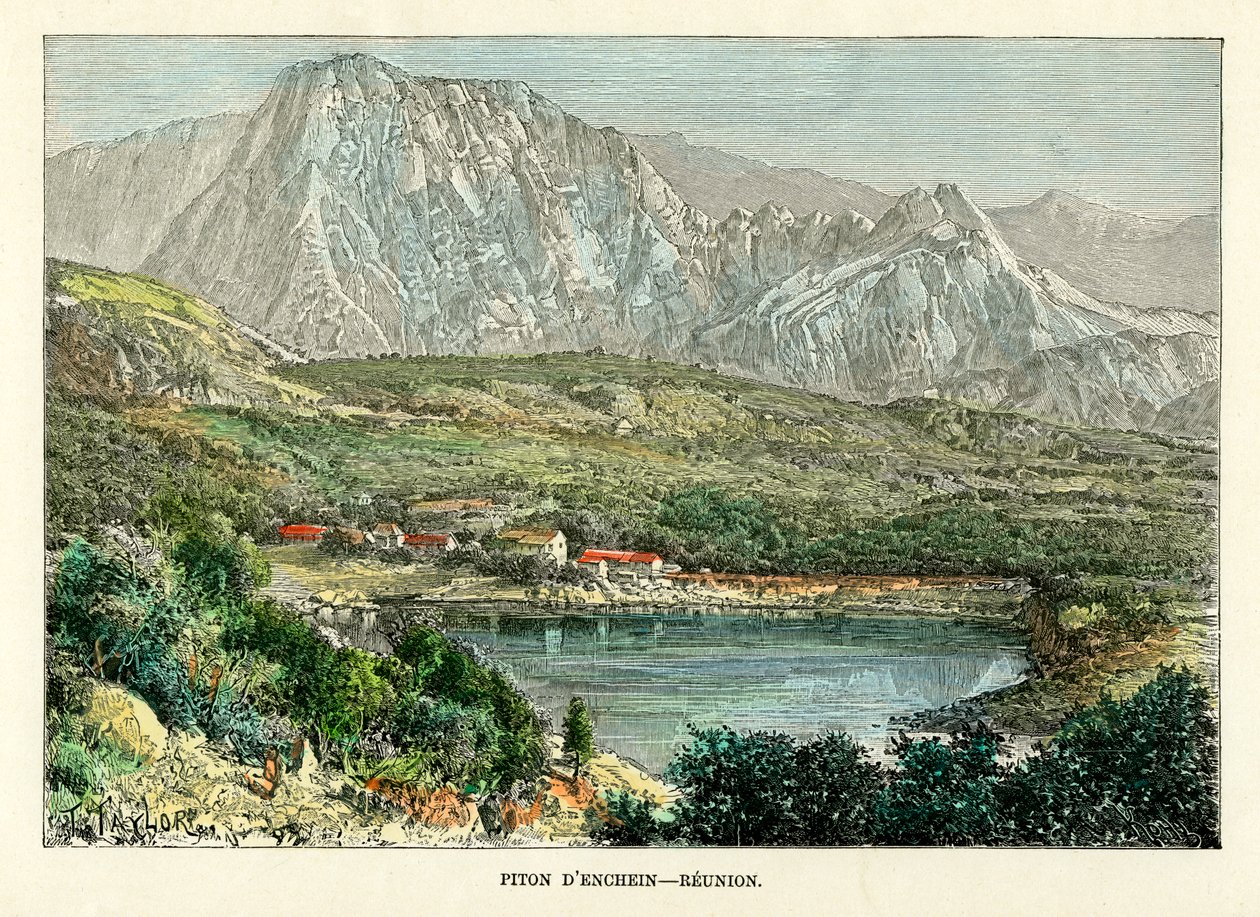 पिटोन डी इचेन, रीयूनियन, सी 1880। द्वारा टेलर