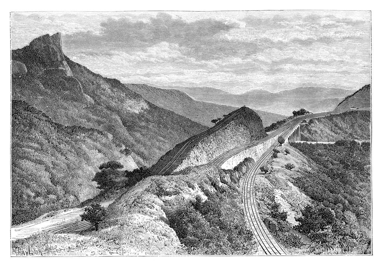खंडाला, भारत, 1895 के पास भोर घाट। द्वारा टेलर