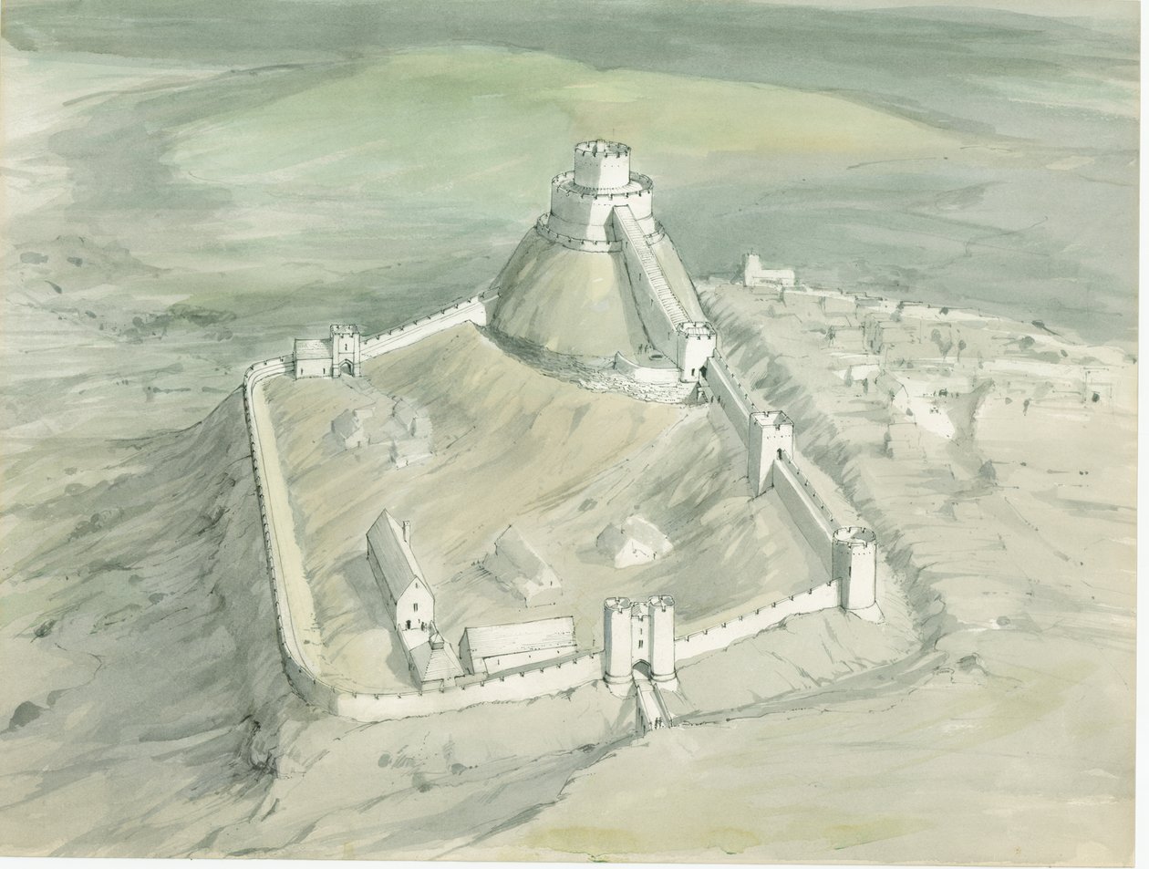 लाउंसेस्टन कैसल, वेस्टन रोड, लाउंसेस्टन, कॉर्नवाल, 1980-1989। द्वारा टेरी बॉल