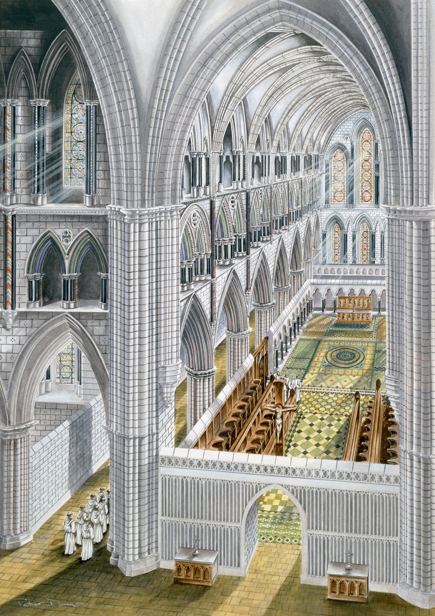 Rievaulx Abbey, 13वीं सदी की शुरुआत में, c1990-2010 द्वारा टेरी बॉल