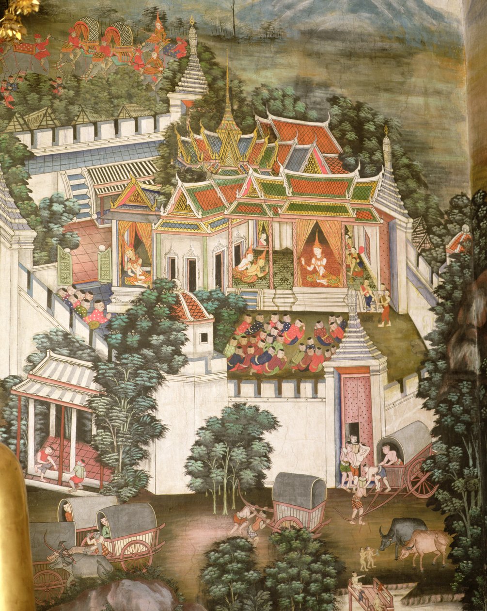 एक दृढ़ महल (दीवार पेंटिंग) द्वारा थाई स्कूल