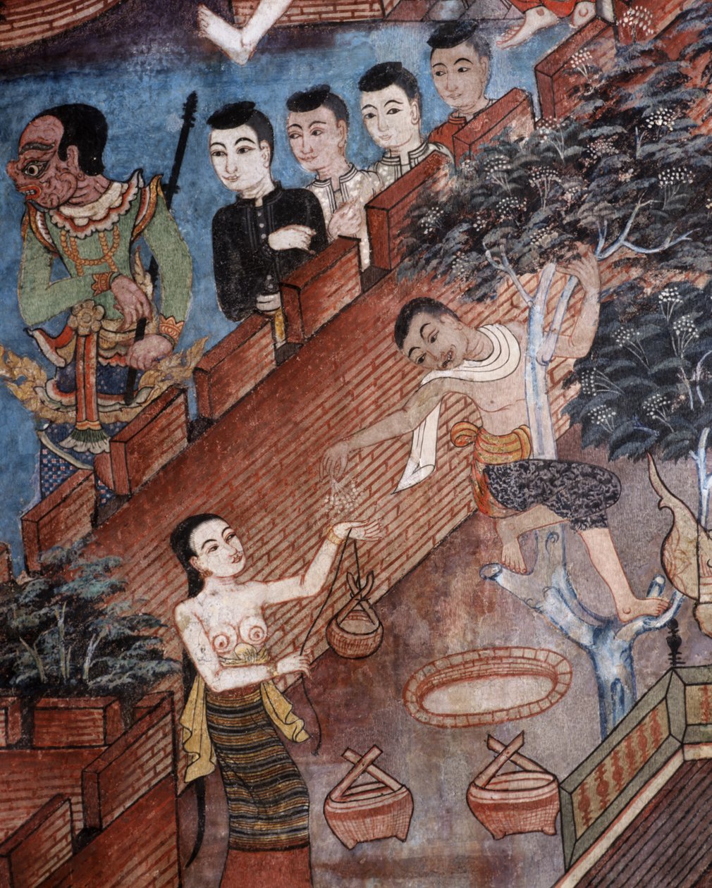 वत् फ्रा सिंह के विहार विहार में एक भित्ति से विस्तार द्वारा थाई स्कूल