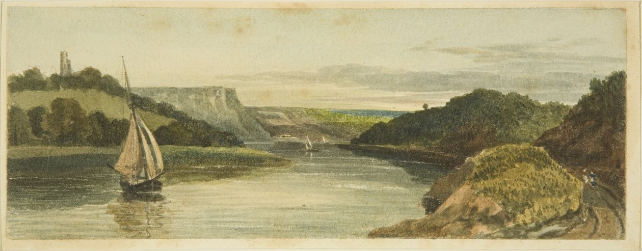 सी वॉल्स के नीचे द एवन, c.1820 (कागज पर पेंसिल और वॉटरकलर) द्वारा द रेव जॉन ईगल
