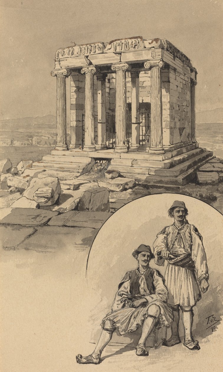 नाइके मंदिर, 1890। द्वारा कॉर्नर क्रशर से थिमिस्टोकल्स