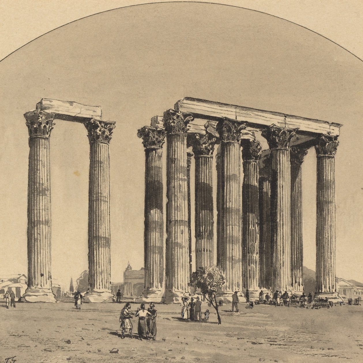 ओलंपियन ज़ीउस का मंदिर, 1890। द्वारा कॉर्नर क्रशर से थिमिस्टोकल्स