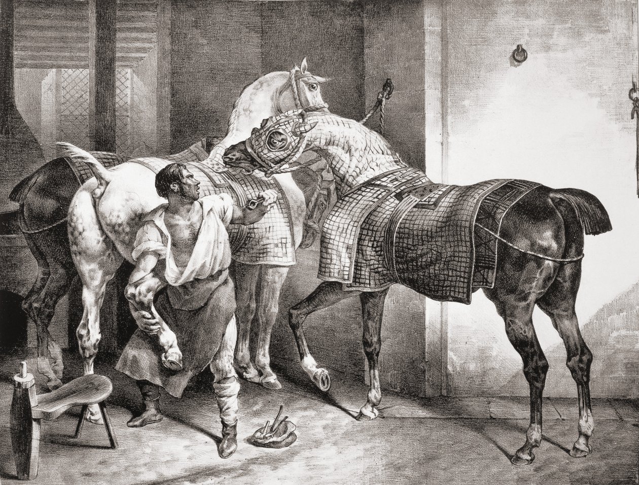 द एरियर, एट्यूड्स डे शेवरो, 1822 से द्वारा थियोडोर गेरिकौल्ट