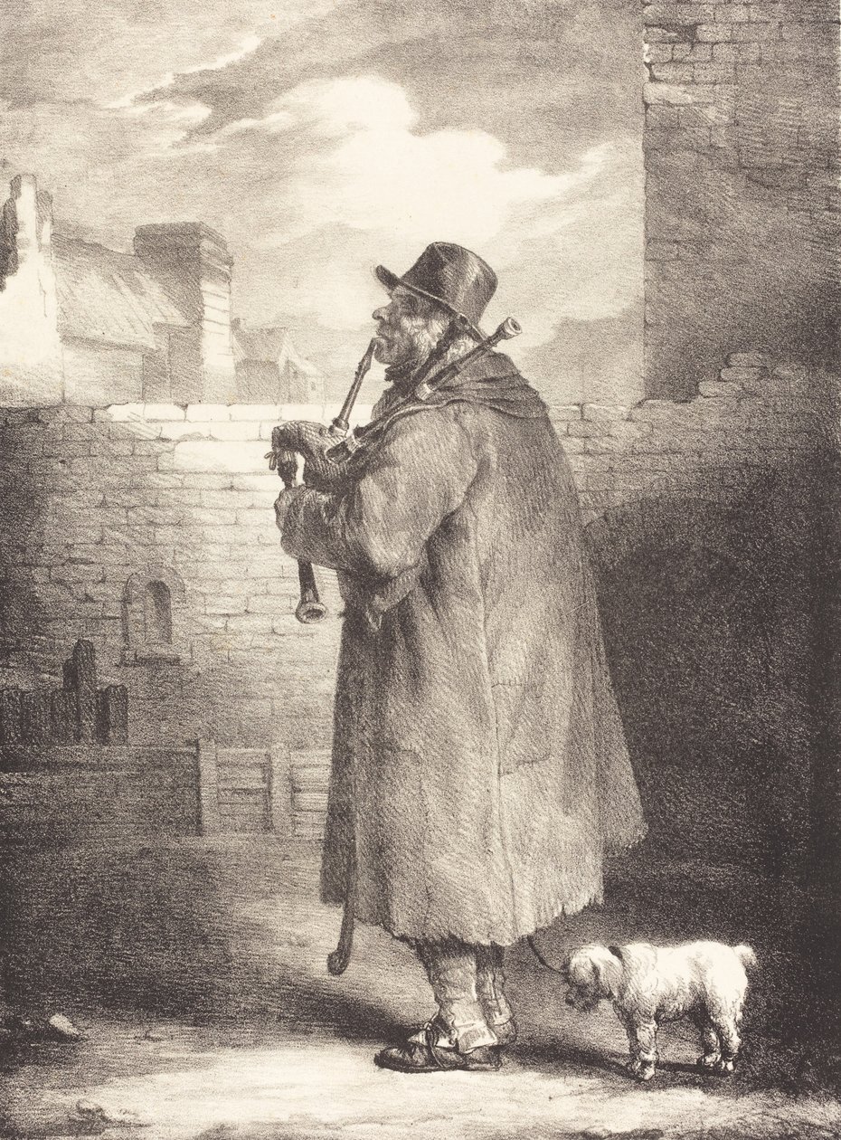 द पाइपर, c.1821 (वॉट पेपर पर लिथोग्राफ) द्वारा थियोडोर गेरिकौल्ट