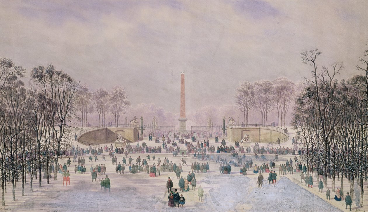 Tuileries में स्केटिंग, c.1865 द्वारा थियोडोर जंग