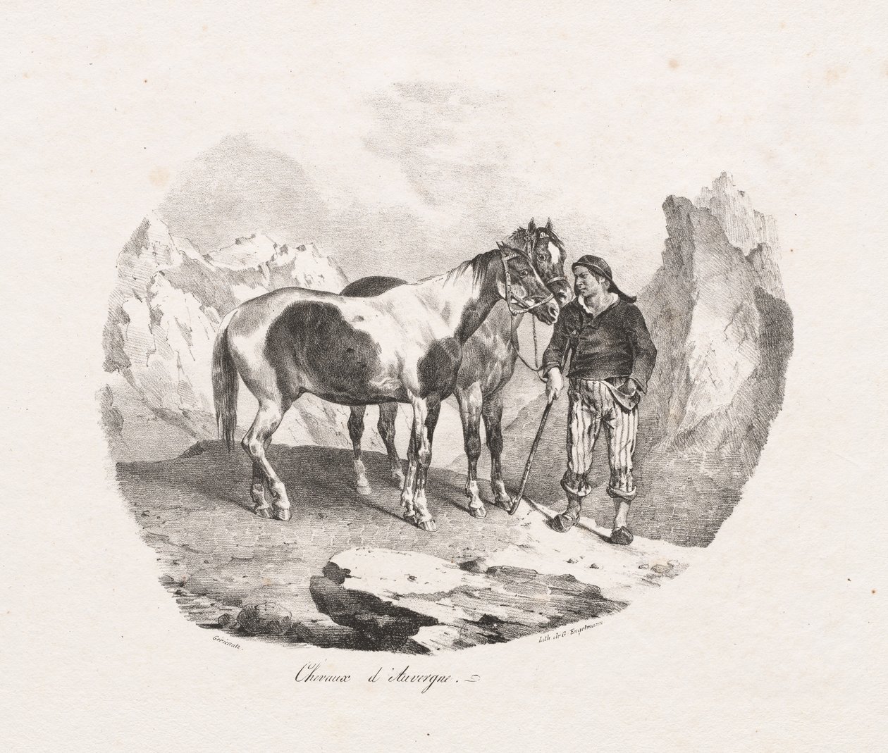 ऑवरगने के घोड़े, 1822। द्वारा थियोडोर गेरिकौल्ट