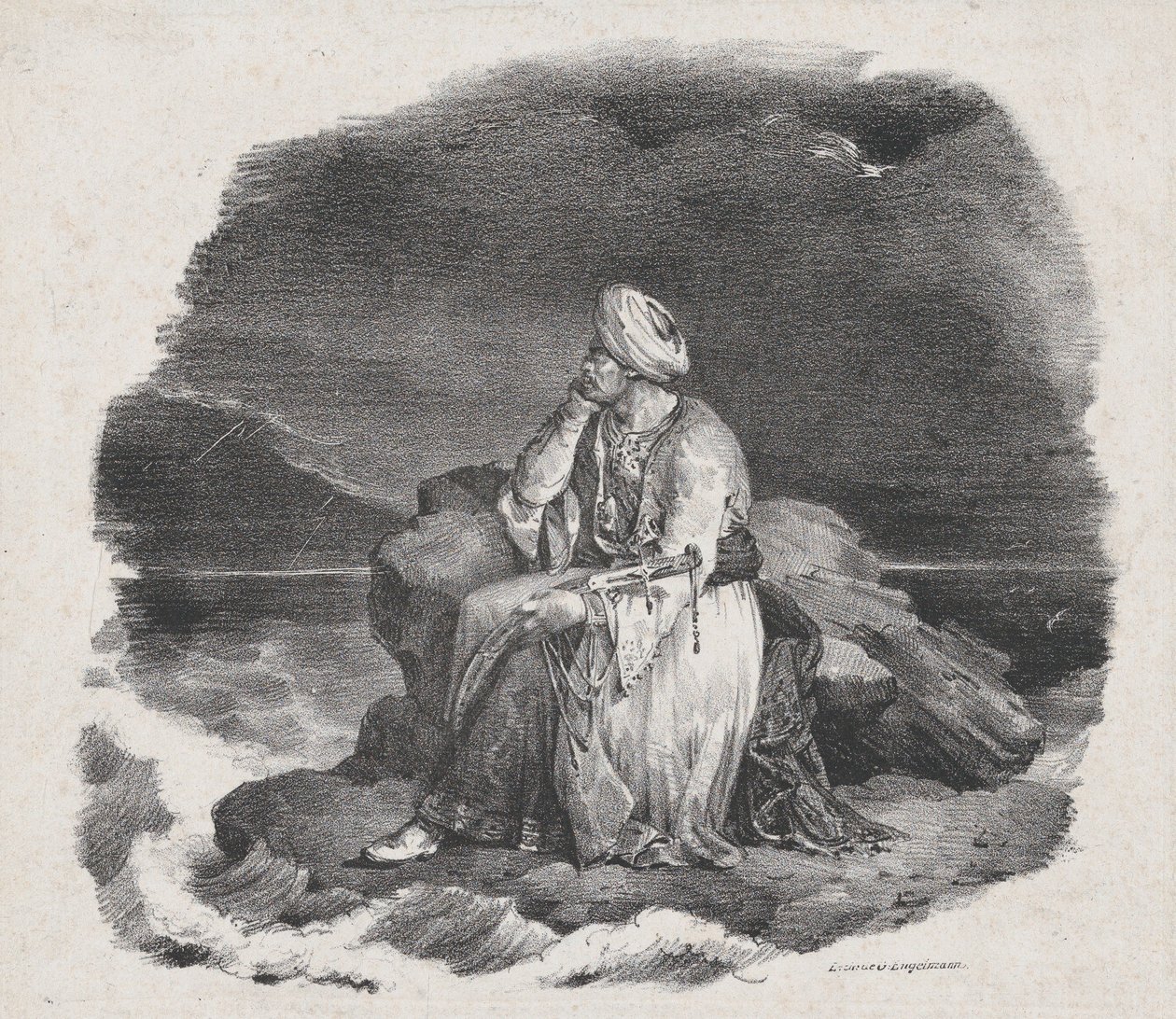आई ड्रीम ऑफ हर इन द क्रैशिंग वेव्स, 1818। द्वारा थियोडोर गेरिकौल्ट