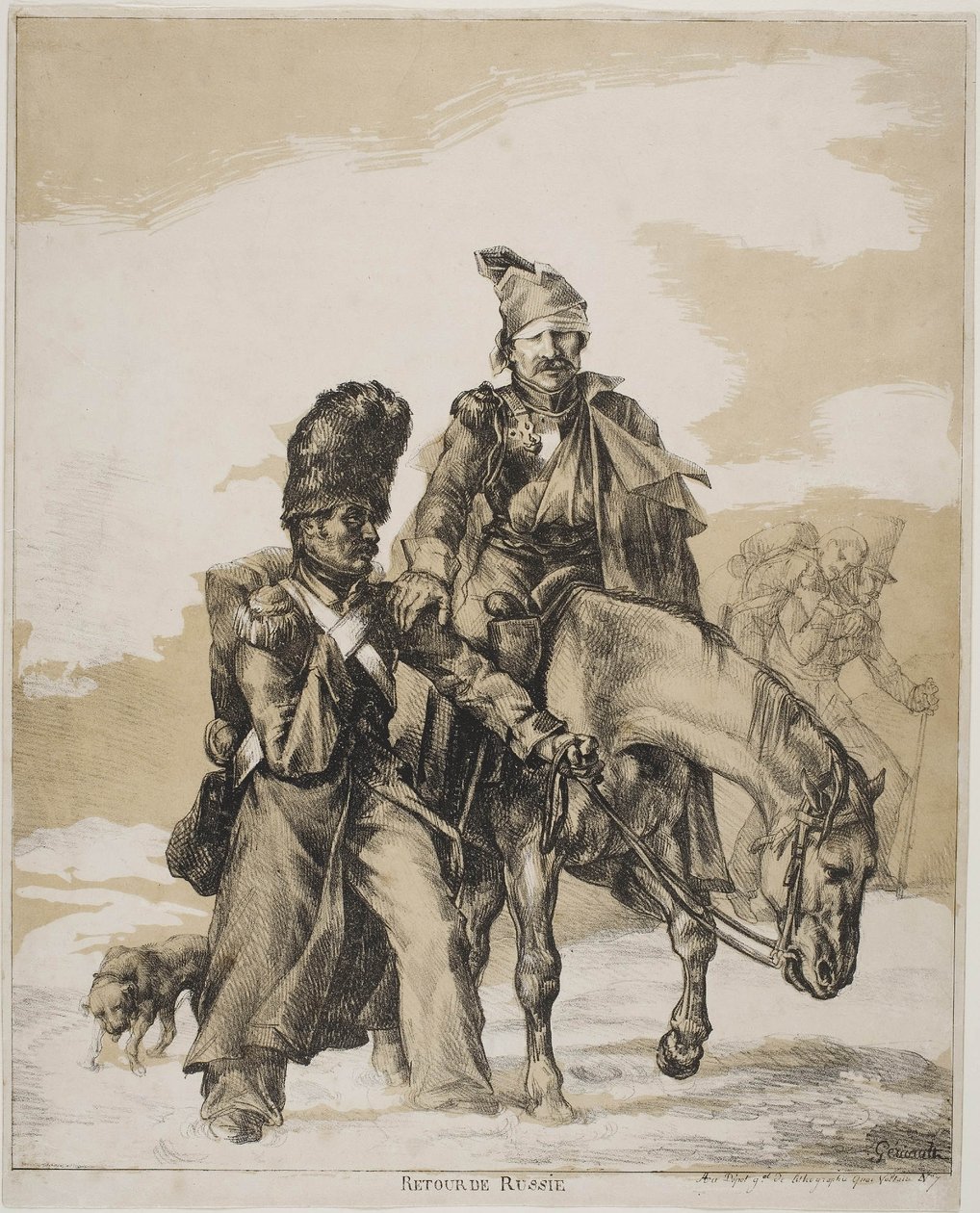 रूस से रिट्रीट, सीए 1818 द्वारा थियोडोर गेरिकौल्ट