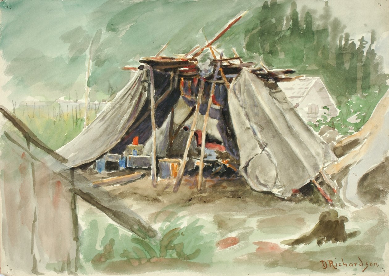 इंडियन कैंप, अलास्का, सीए। 1880-1914। द्वारा थिओडोर जे रिचर्डसन