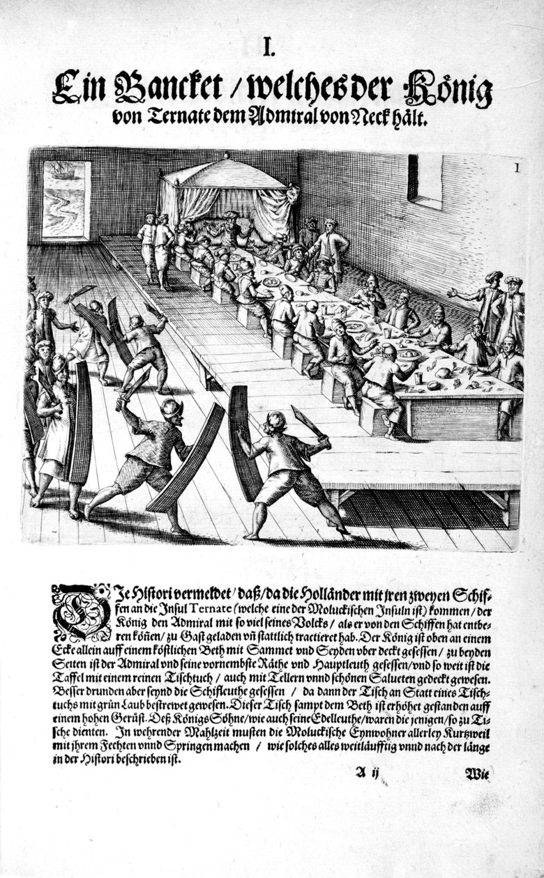 राजा के साथ भोज, 1606 द्वारा थियोडोर डी ब्राय