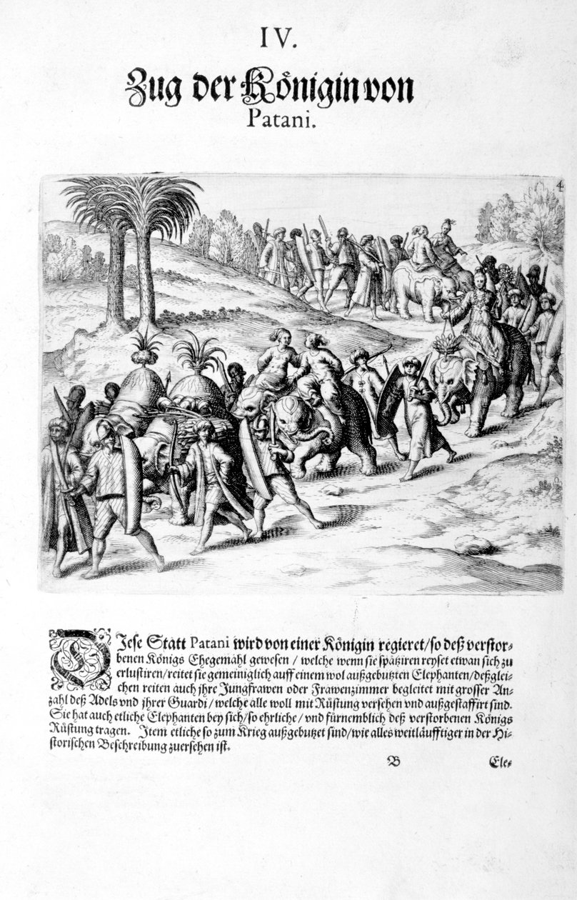 रानी का काफिला। 1606 द्वारा थियोडोर डी ब्राय