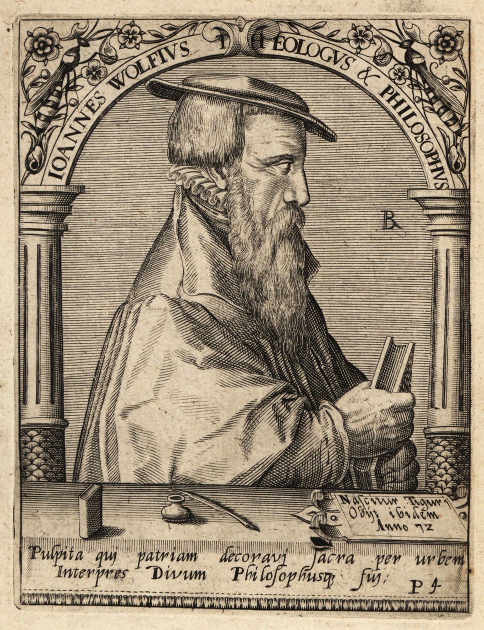 जोहान्स वुल्फ, c.1521-1572, स्विस सुधारवादी धर्मशास्त्री। द्वारा थियोडोर डी ब्राय