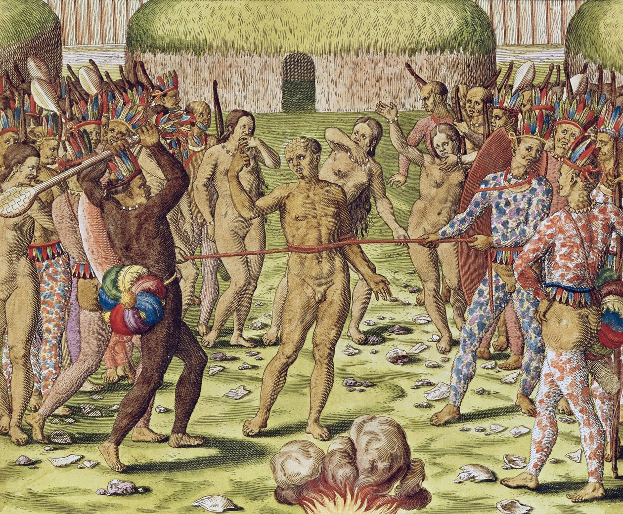 Topinambous Indian, 1562 द्वारा एक शत्रु का शोषण द्वारा थियोडोर डी ब्राय