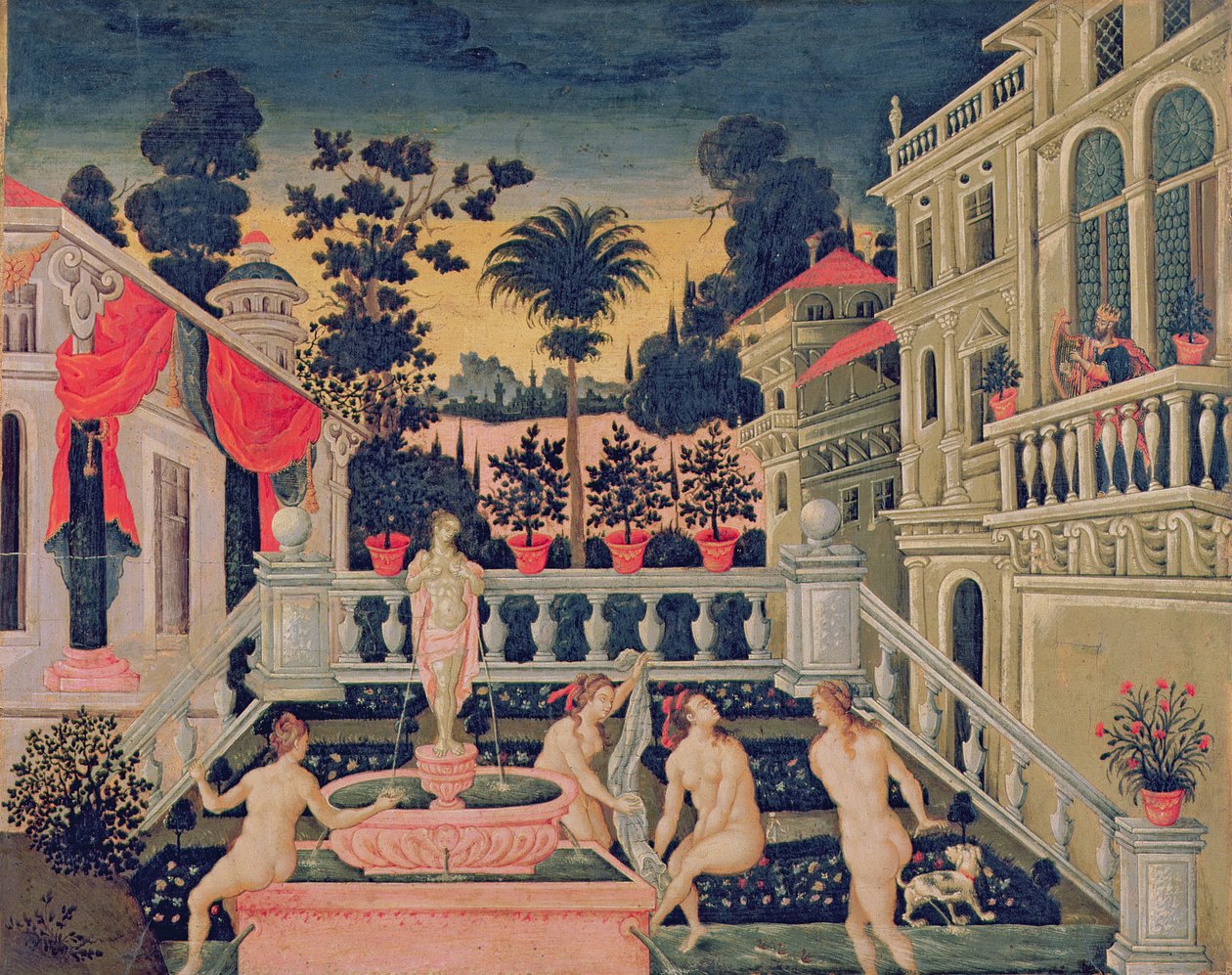 डेविड वॉचिंग बाथशेबा बाथिंग, c.1650 द्वारा थियोडोरोस पुलकिस