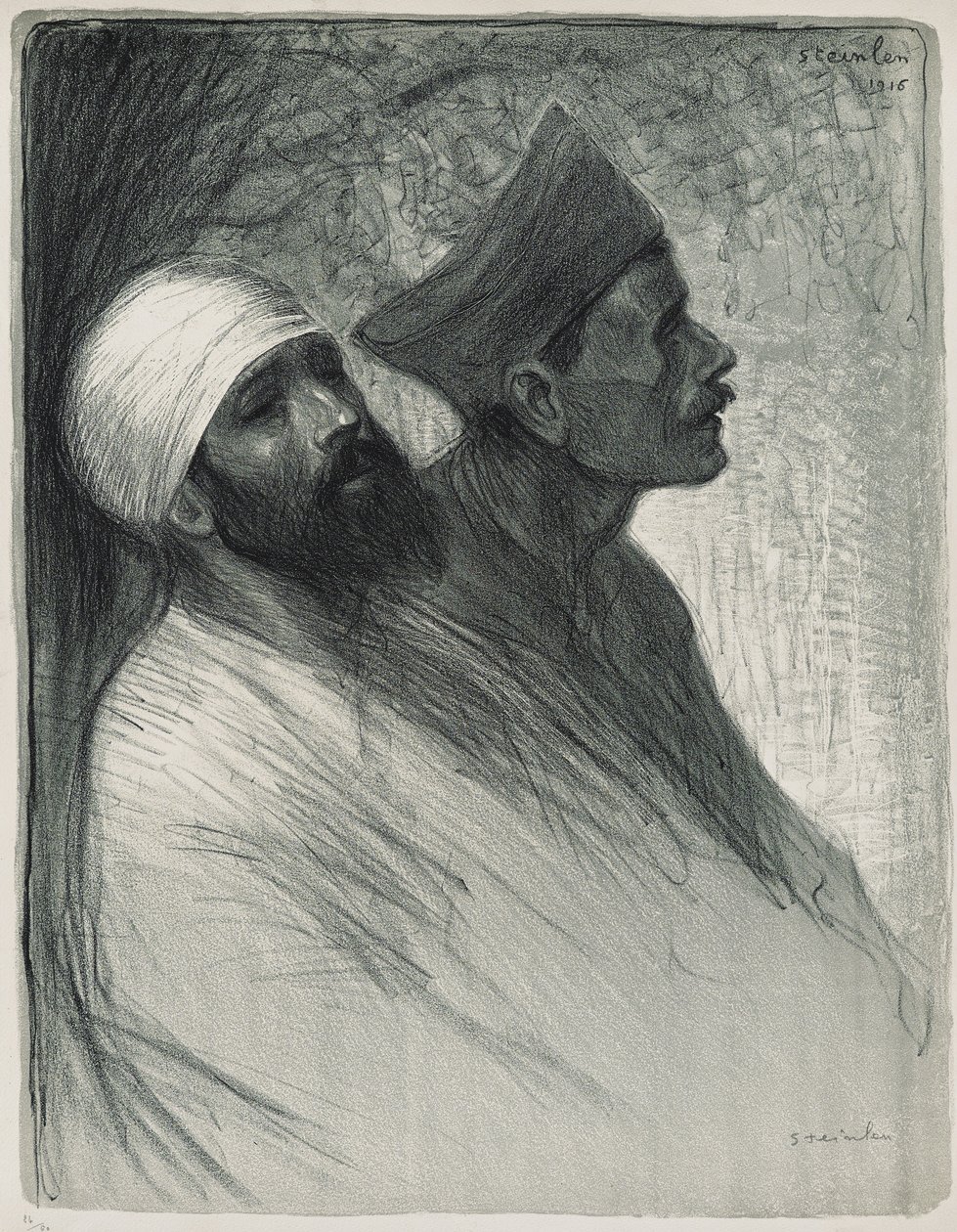 शीर्षकहीन, 1916 (वॉव पेपर पर स्थानांतरण द्वारा थियोफाइल एलेक्जेंडर स्टीनलेन