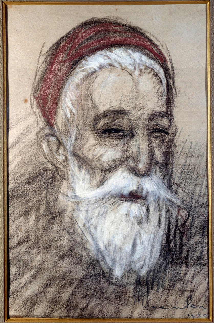 फ्रांसीसी राजनेता अनातोले फ्रांस का पोर्ट्रेट (1844-1924) थियोफाइल एलेक्जेंडर स्टीनलेन द्वारा चाक ड्राइंग (1859-1923) 1920 वर्नोन, मुसी पौलेन द्वारा थियोफाइल एलेक्जेंडर स्टीनलेन