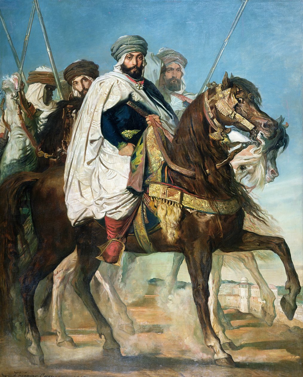 कॉन्स्टेंटाइन के अंतिम खलीफा अली बेन अहमद, 1845 के कॉन्स्टेंटाइन के बाहर अपने प्रवेश के साथ द्वारा थियोडोर चेसियारौ