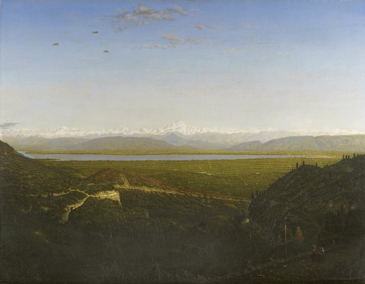 मोंट ब्लांक का दृश्य, La Faucille से देखा गया, c.1865 द्वारा पियरे इटियेन थियोडोर रूसो