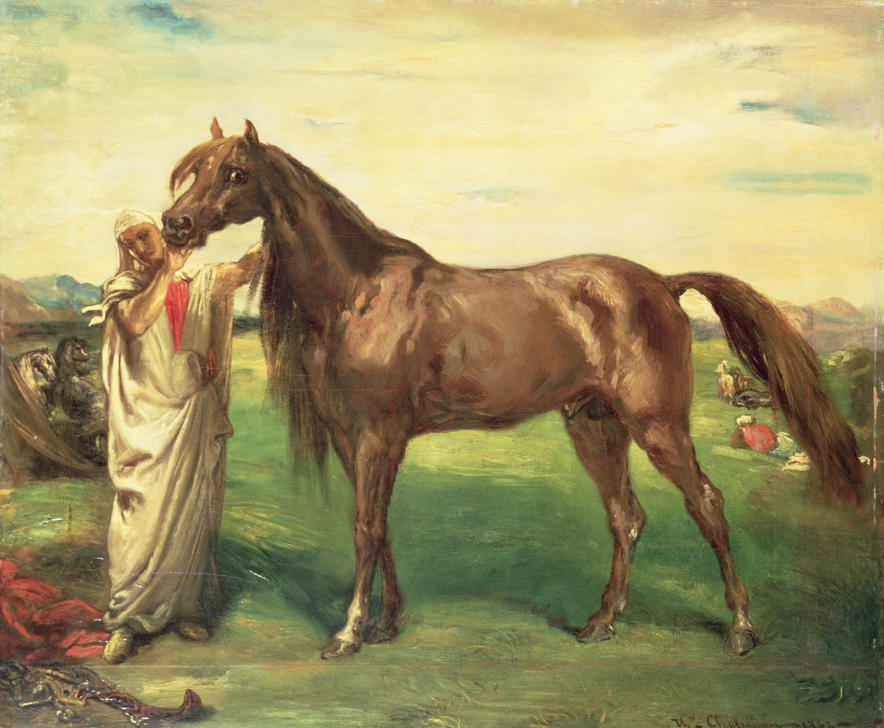 हैडजी, एक अरबियन स्टालियन, 1853 द्वारा थियोडोर चेसियारौ