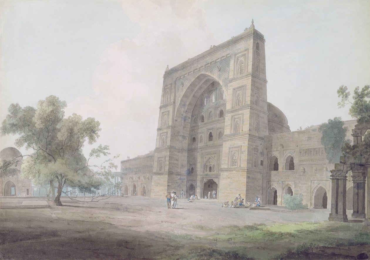 जामी मस्जिद, जौनपुर का मुख्य प्रवेश, 1789 (wow paper पर ग्रेफाइट से अधिक) द्वारा थॉमस और विलियम डेनियल