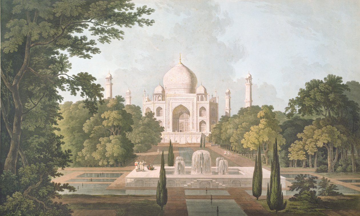गार्डन से ताजमहल, आगरा, 1801 प्रकाशित हुआ द्वारा थॉमस और विलियम डेनियल