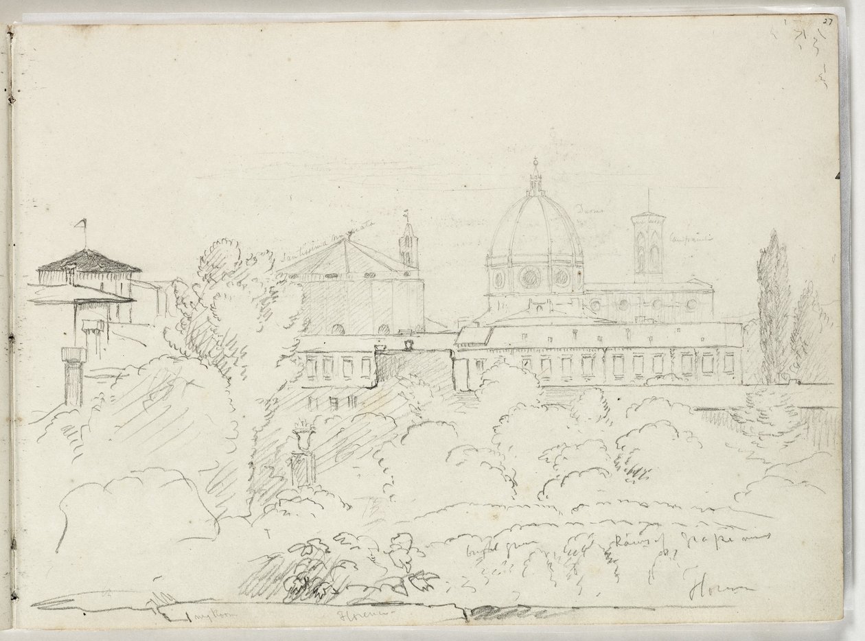 डुओमो के दृश्य के साथ फ्लोरेंस और कैंपग्नेल, 1831 द्वारा थॉमस कोल
