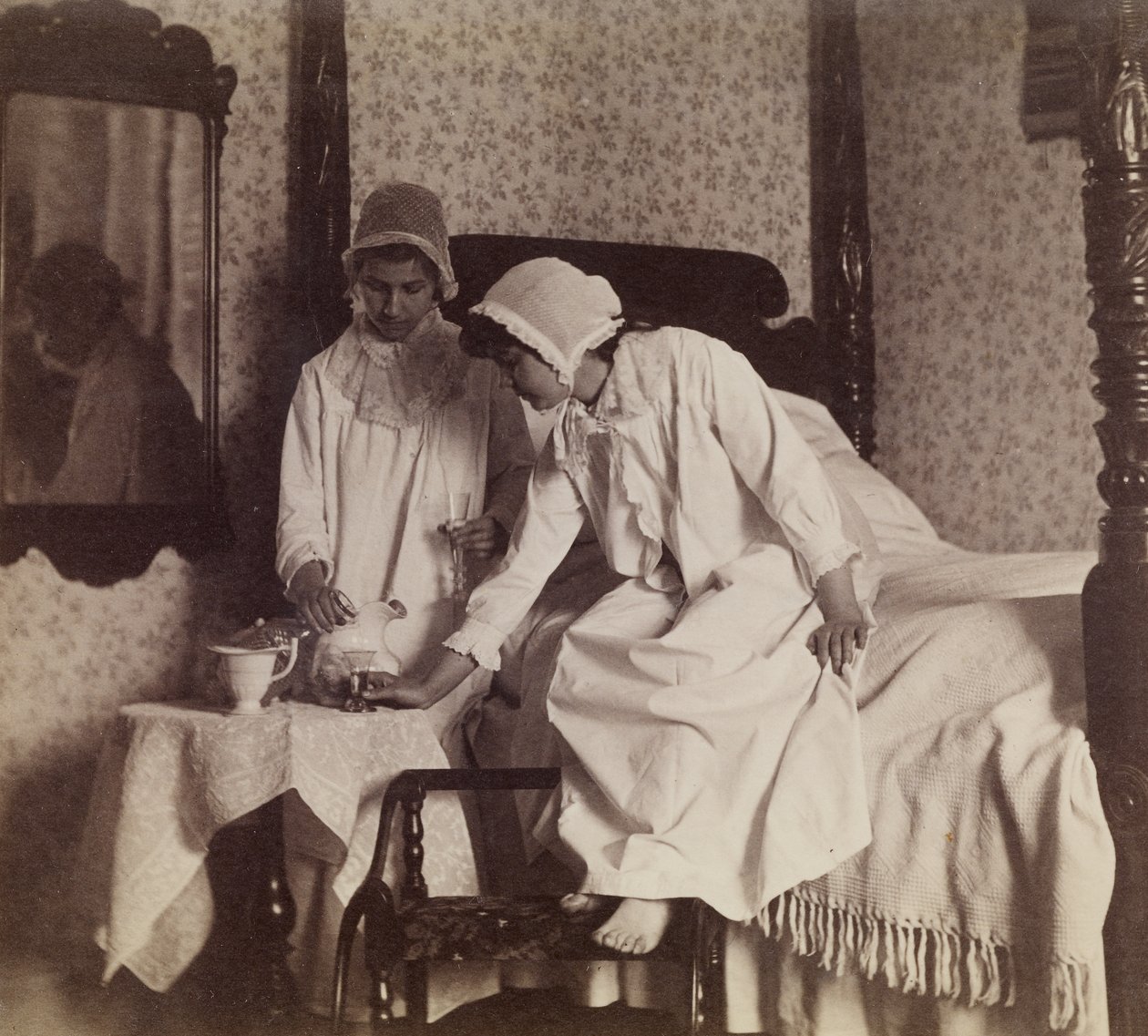 मिस वैन बुरेन और मिस विलबली, c.1890 (एल्बम सिल्वर प्रिंट) द्वारा थॉमस एकिंस