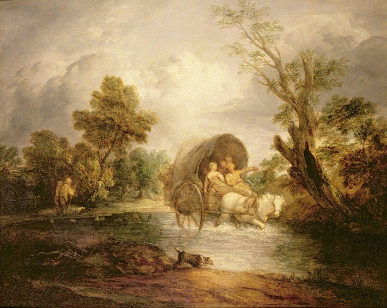 फोर्ड, c.1786 को पार करते हुए एक देश कार्ट द्वारा थॉमस गेन्सबोरो