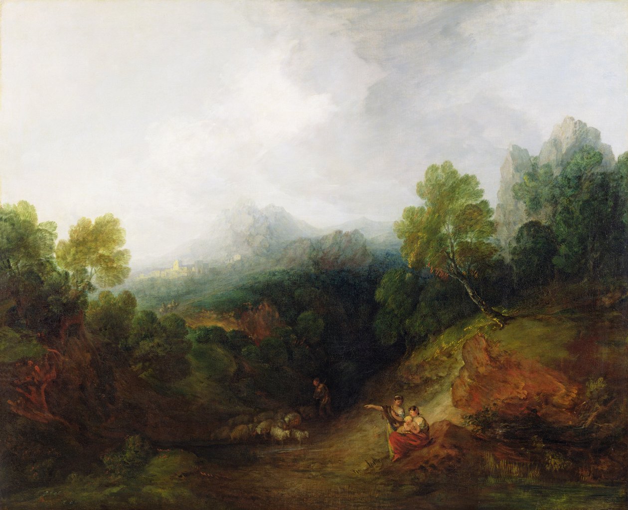 रस्टिक फिगर वाली एक माउंटेन वैली, c.1773-7 द्वारा थॉमस गेन्सबोरो
