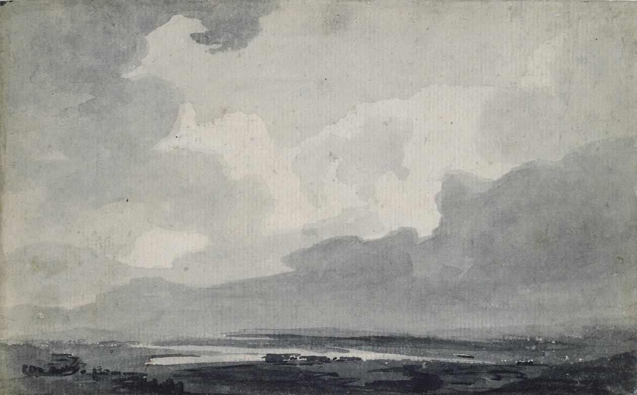 Moorland देखें, c.1800 (कागज पर ग्रे washes) द्वारा थॉमस गिर्टिन