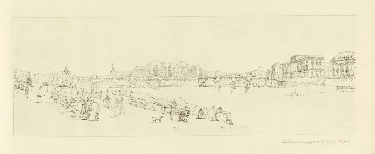 न्यू ब्रिज का दृश्य, c.1802 द्वारा थॉमस गिर्टिन