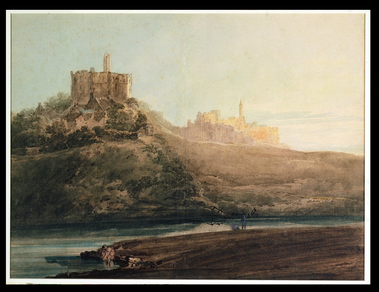 वर्क्वर्थ कैसल, नॉर्थम्बरलैंड, c.1798 (wc, gouache und पेंसिल कार्ड पर रखे गए कागज) द्वारा थॉमस गिर्टिन