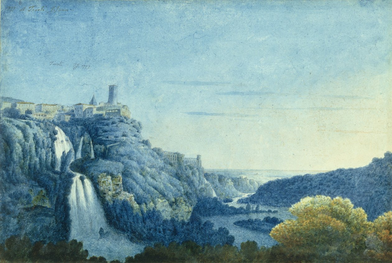 टिवोली, 1777 (कागज पर ग्रेफाइट से अधिक) द्वारा थॉमस जोन्स