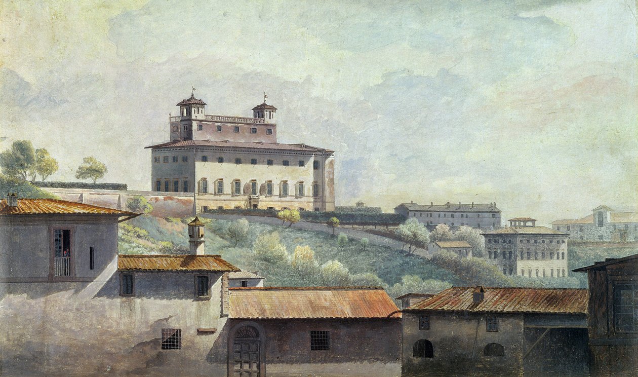 विला मेडिसी, रोम, c.1776 (कागज पर तेल) द्वारा थॉमस जोन्स