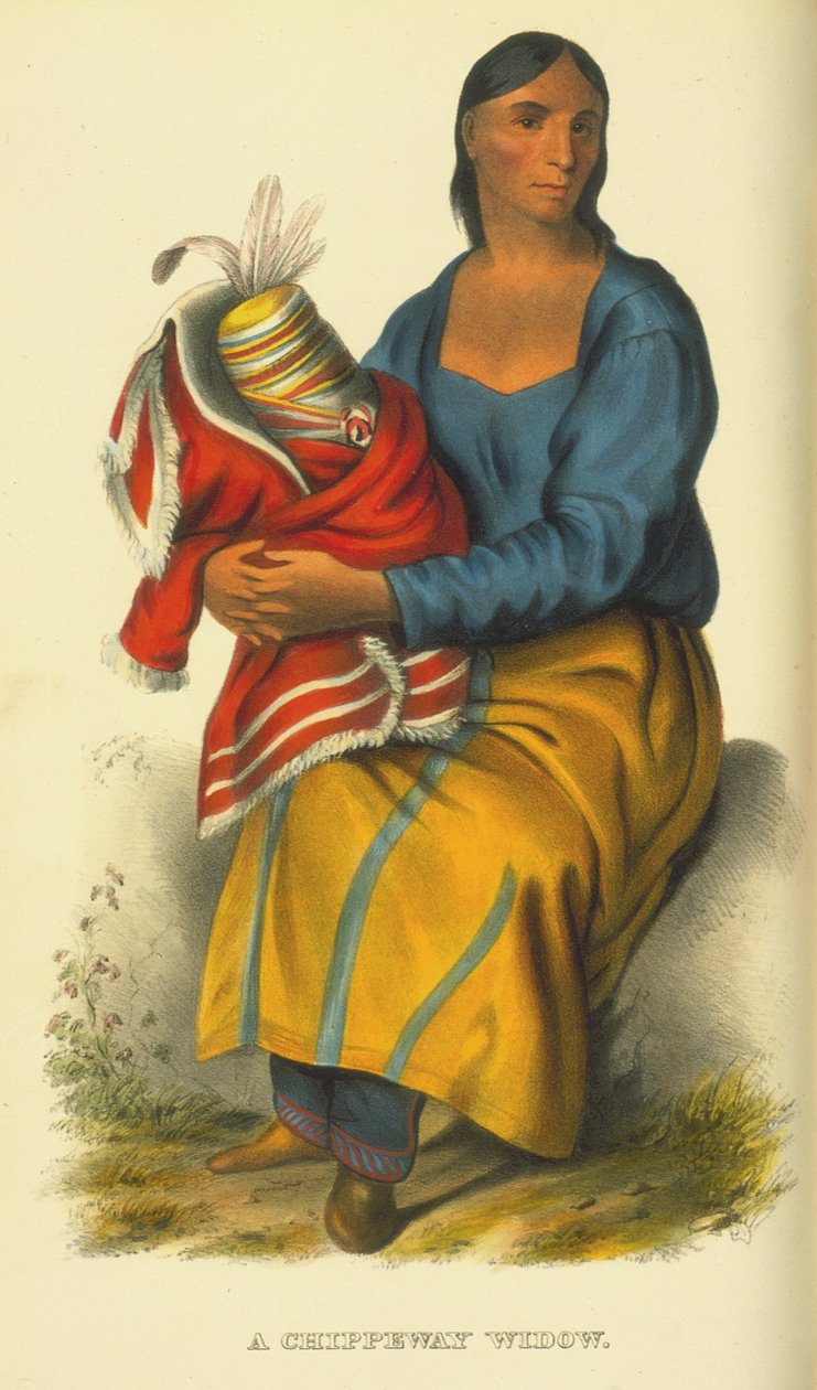 एक चिप्पवे विधवा, 1854 (हाथ से रंग वाली लिथो) द्वारा थॉमस लोराईन मैकेनी