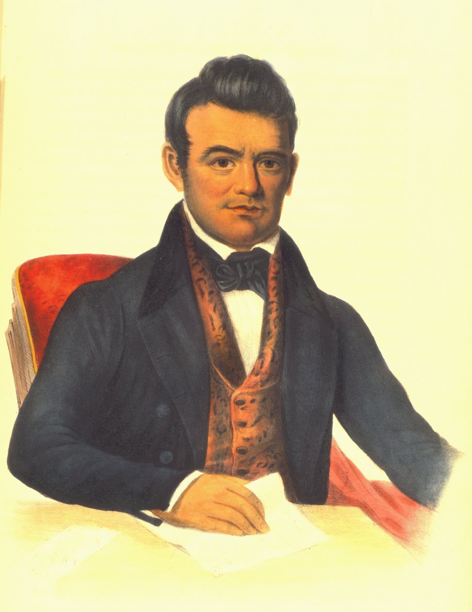 जॉन रॉस, एक चेरोकी प्रमुख, 1854 1848 (हाथ से रंग का लिथो) द्वारा थॉमस लोराईन मैकेनी