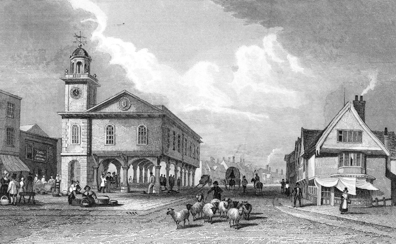 फेवेरशम, केंट, 1832 का दृश्य द्वारा थॉमस मान बेनेस