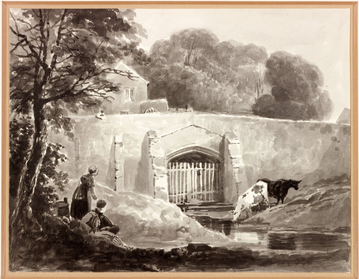 पेपर पर (कार्ड पर) बारास ब्रिज (वॉटरकलर (वॉश)) द्वारा थॉमस माइल्स रिचर्डसन