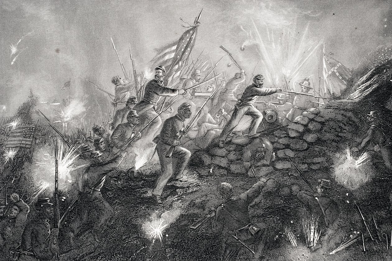फोर्ट वैगनर, मॉरिस द्वीप, दक्षिण कैरोलिना पर हमला, 1863 द्वारा थॉमस नास्ट