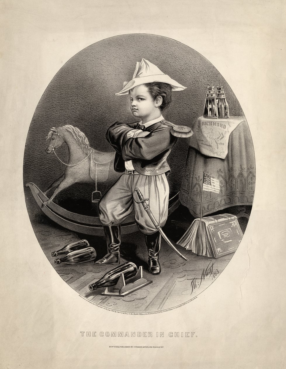 कमांडर इन चीफ, पब। क्यूरियर und Ives द्वारा, 1863 द्वारा थॉमस नास्ट