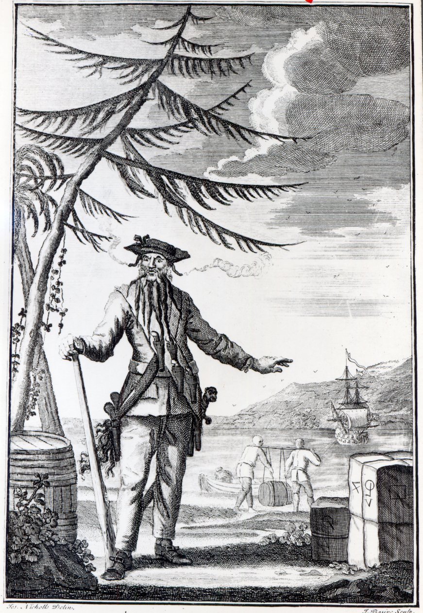 कैप्टन टीच, जिसे आमतौर पर ब्लैकबर्ड कहा जाता है, c.1734 द्वारा थॉमस निकोल्स