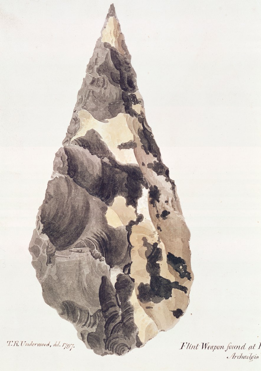 फ्लिंट वेपन, 1797 (कागज पर wc) द्वारा थॉमस रिचर्ड अंडरवुड