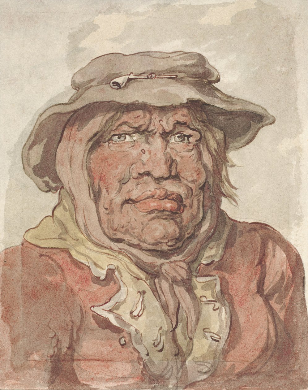 सोल्जर विडो, 1815-20 (वूड पेपर पर सांगीन वॉश और ग्रेफाइट पर पेन और स्याही वाला वाटर कलर) द्वारा थॉमस रोलैंड्सन